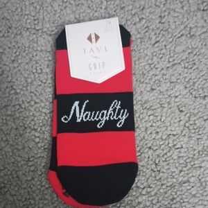 Navy Red and Black Striped Socks